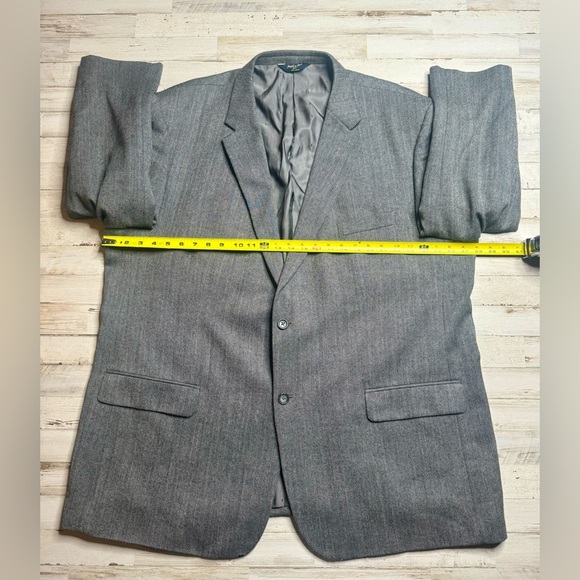 Joseph & Feiss Gold 54L Gray 100% Lambswool Blazer Jacket Sport Coat - Picture 4 of 11